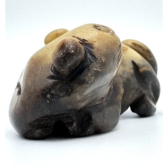 Jade Carved Mythical Figurine Rustic Stone Antique 17 c ? - Picture 8 of 9